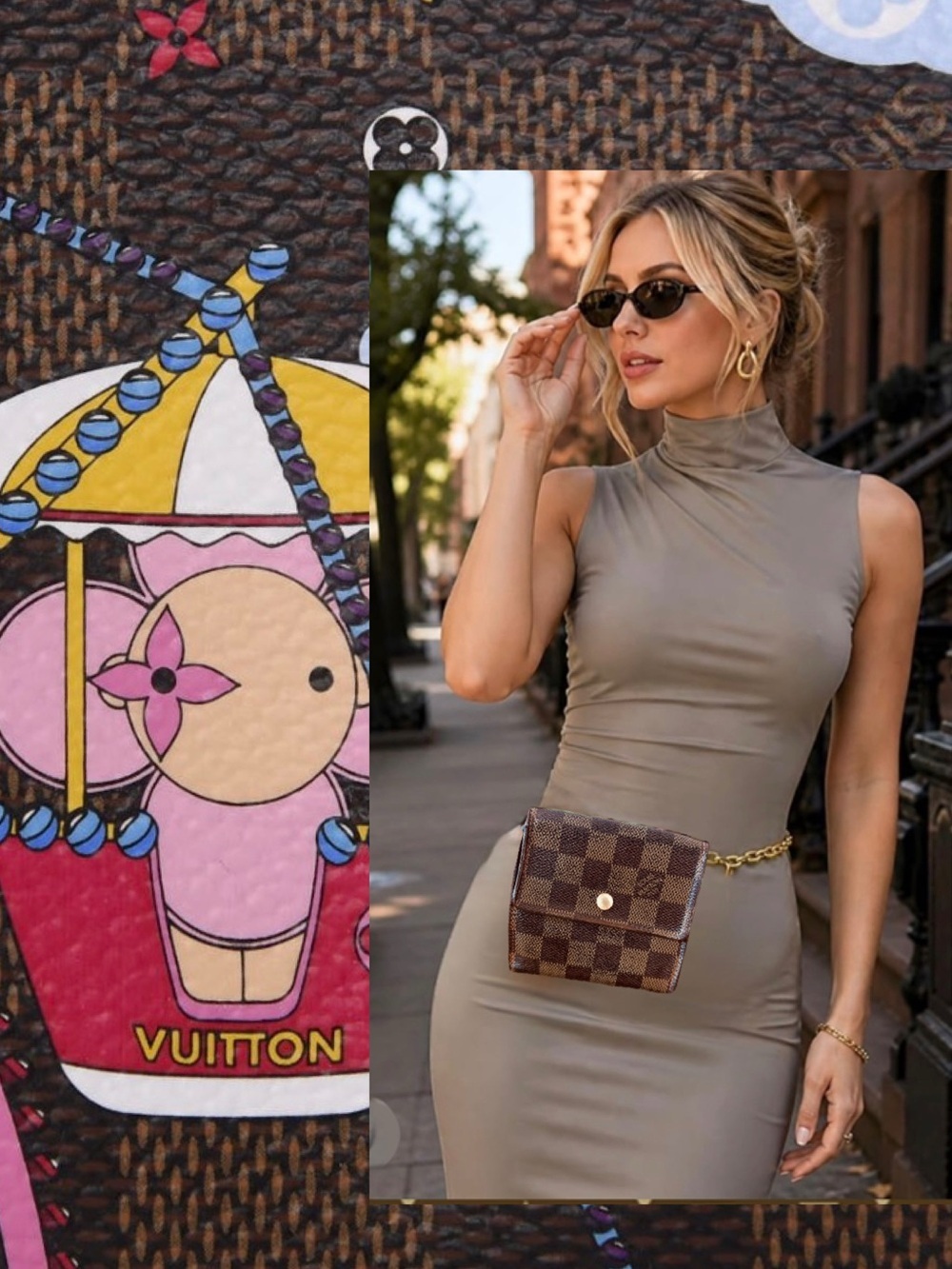 Louis Vuitton Damier Portefeiulle Elise Trifold Wallet Brown/converted